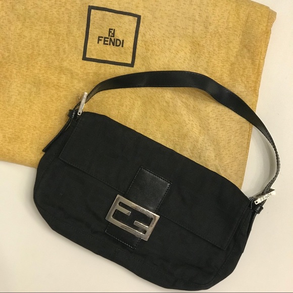 fendi canvas baguette